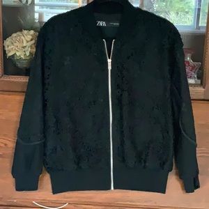 Zara lacy bomber jacket